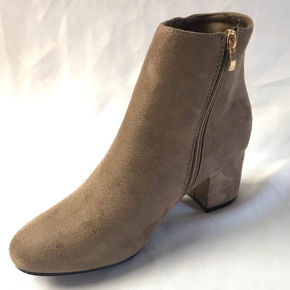 Reneeze Shoes Nwt Womens Taupe Booties Block Heel Poshmark